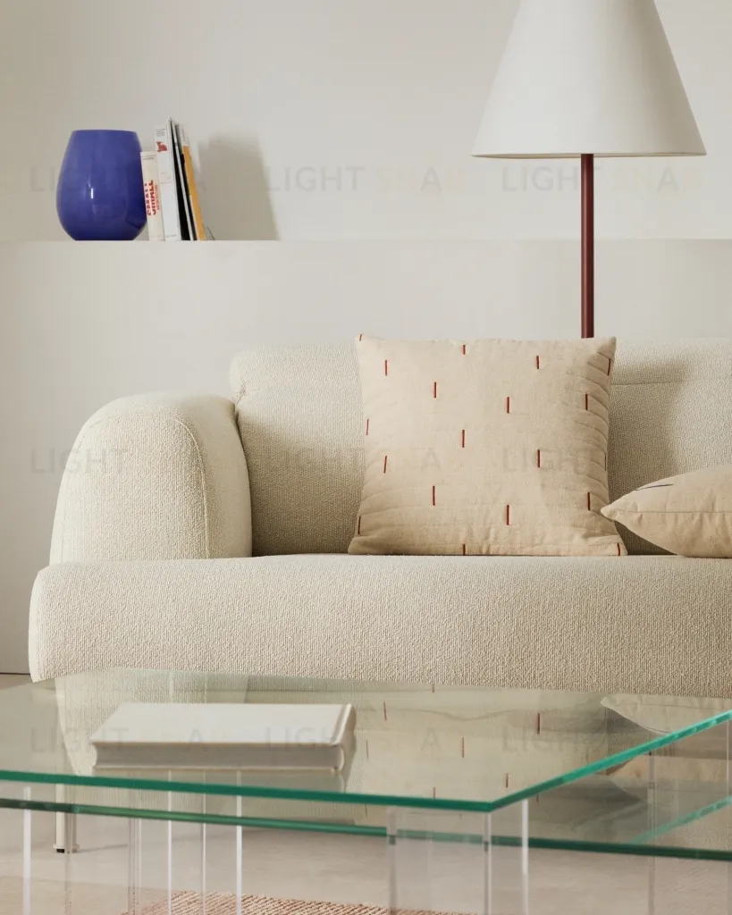 Чехол на подушку Blaina из белого льна с красной вышивкой 45 x 45 см 210740