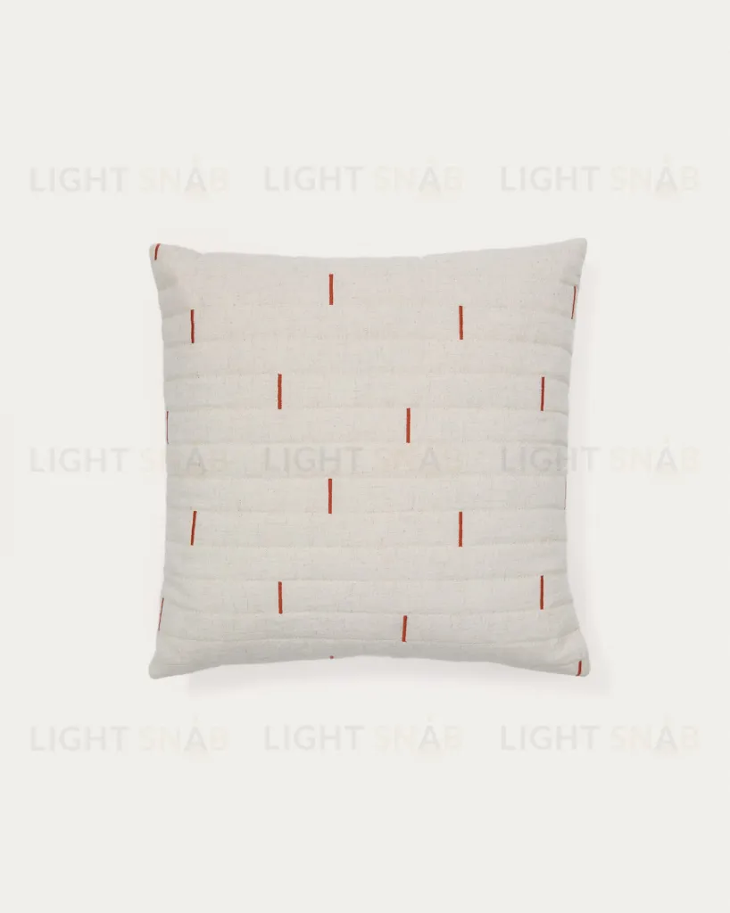 Чехол на подушку Blaina из белого льна с красной вышивкой 45 x 45 см 210740