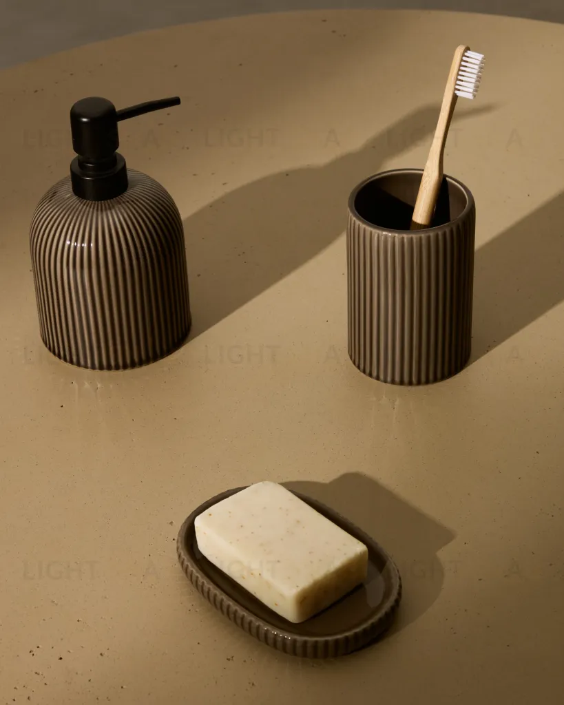 Стакан для зубных щеток Selime керамика коричневого цвета 262069