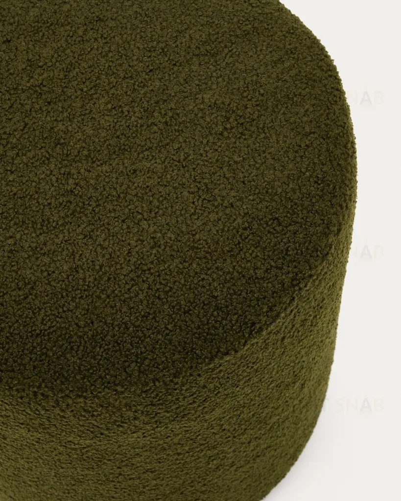 Пуф Kaeli со съемным чехлом из зеленого букле Ø 43 см 212469