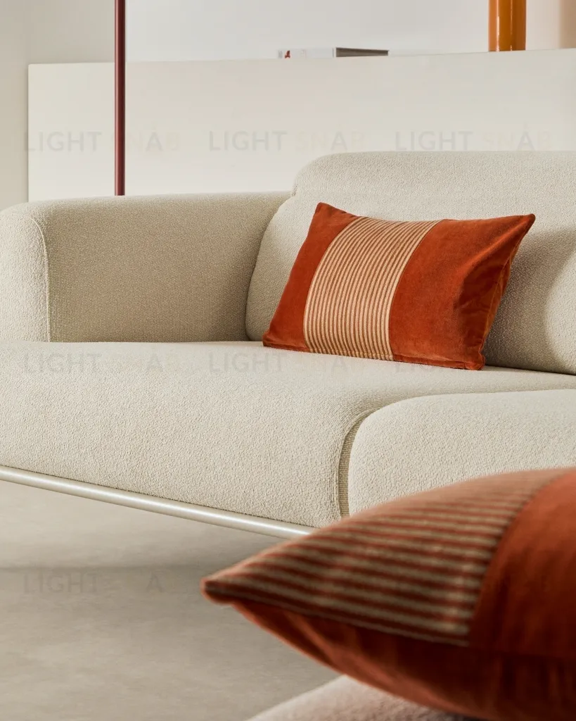 Samit Чехол на подушку из 100% хлопкового бархата с красными полосками 30 x 50 см 210452