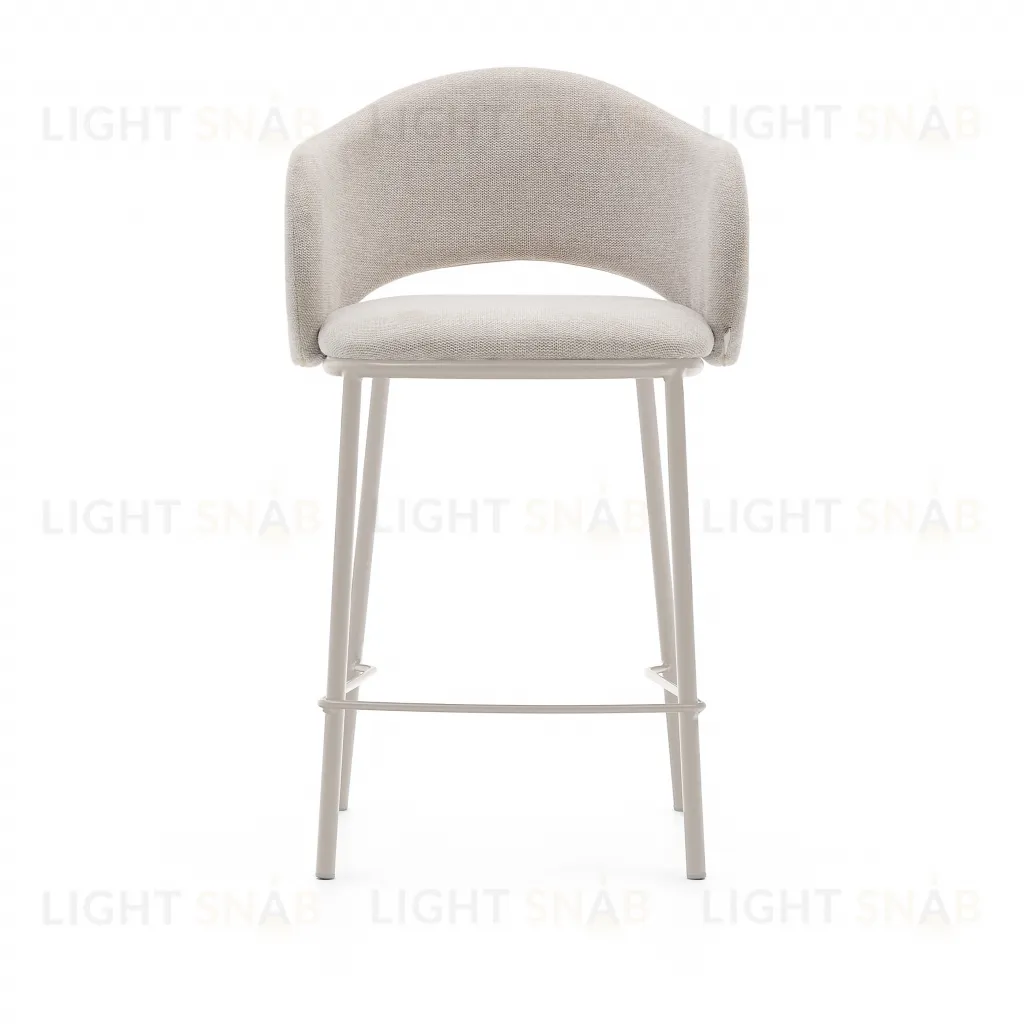 Полубарный стул Maina из бежевой шенилли и ножками в бежевой отделке, 65 см 208249