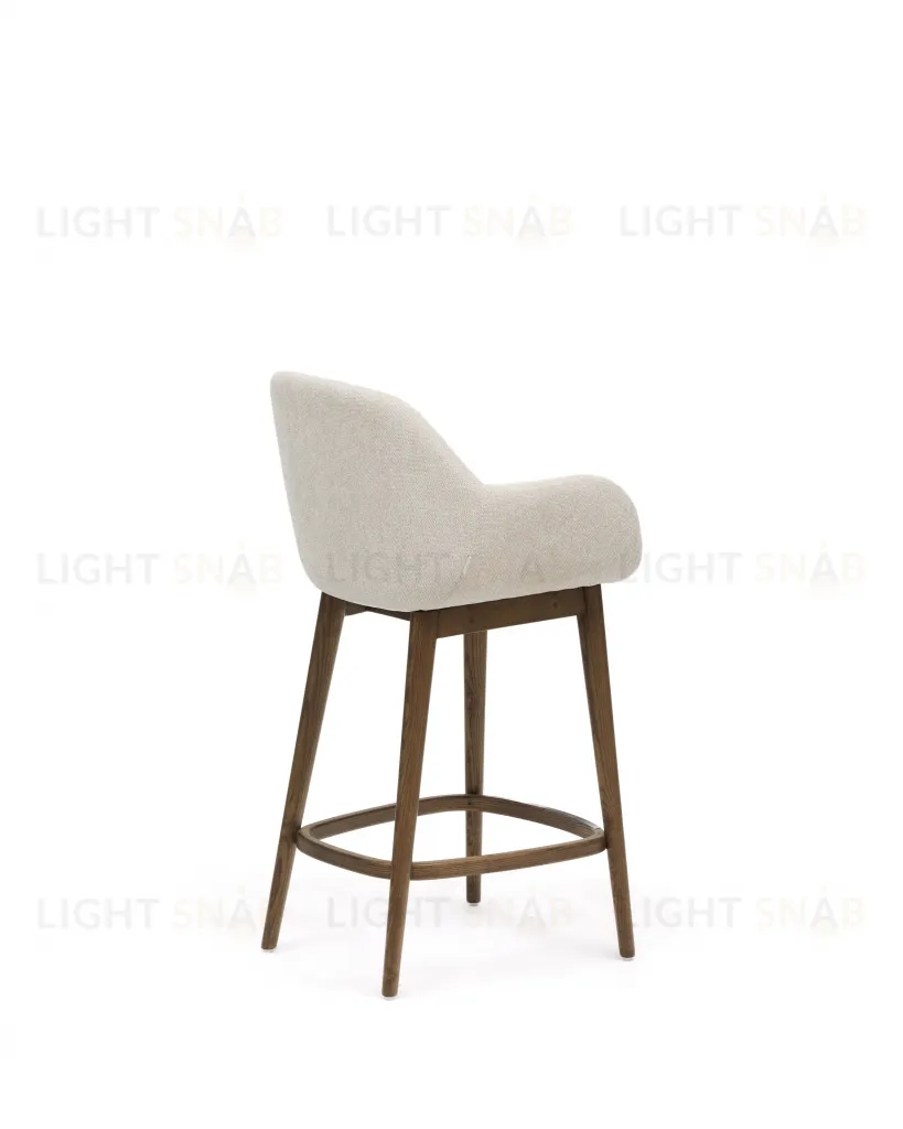 Полубарный стул Konna бежевого цвета с ножками из массива ясеня в темной отделке, 65 см 216178