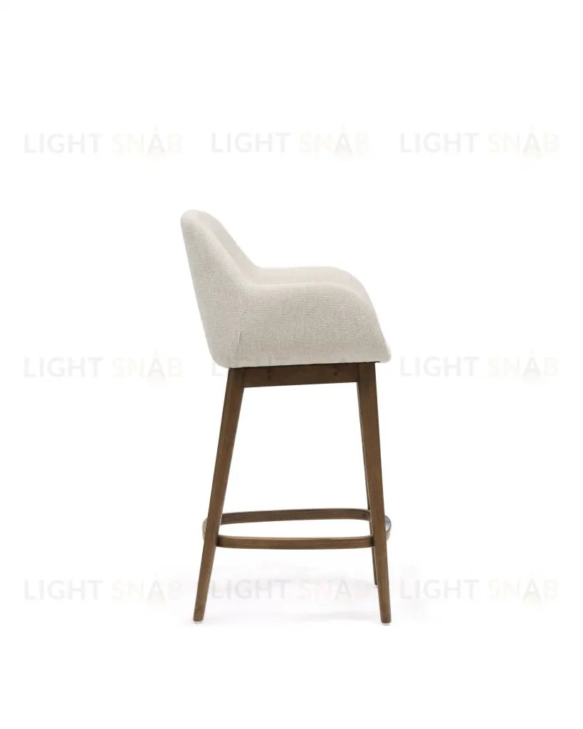 Полубарный стул Konna бежевого цвета с ножками из массива ясеня в темной отделке, 65 см 216178