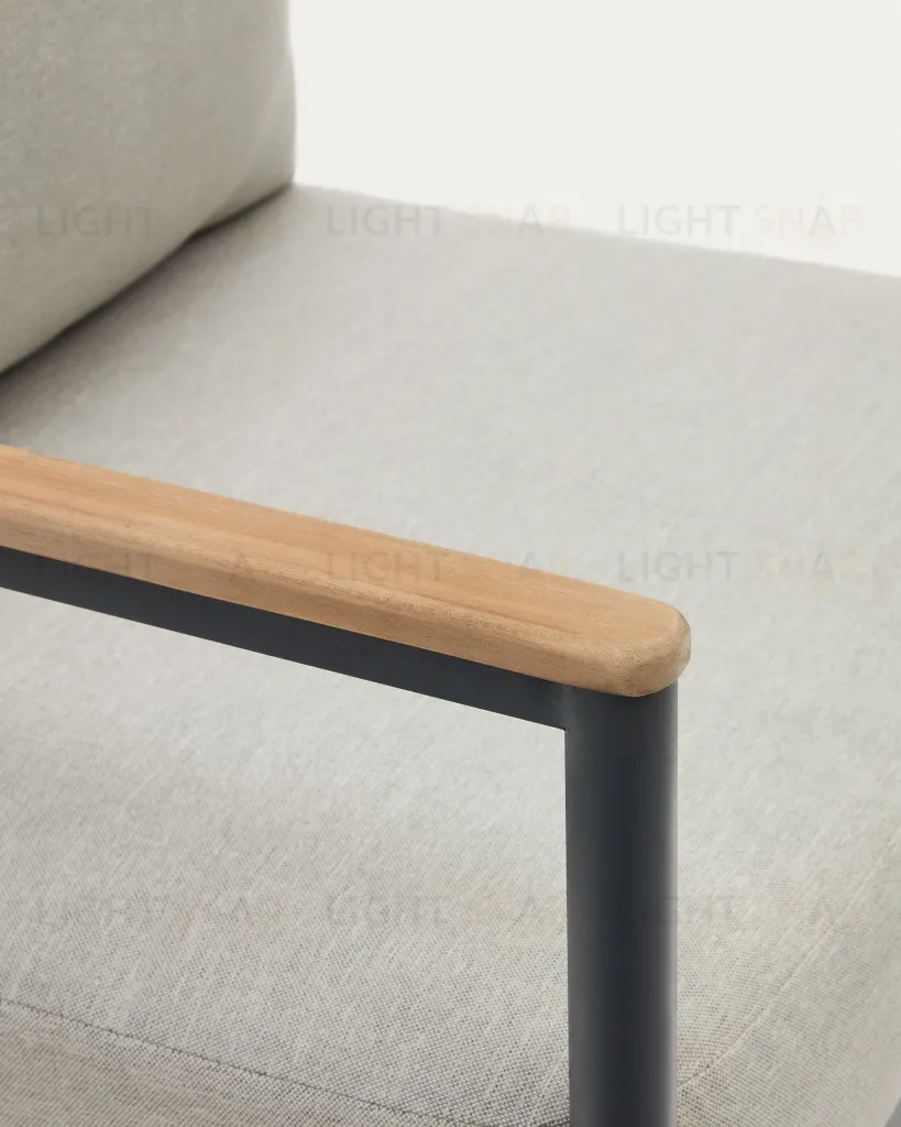 Aiguafreda Набор из 2-местного дивана, 2 кресел и журнального столика из серого алюминия и акации 158150