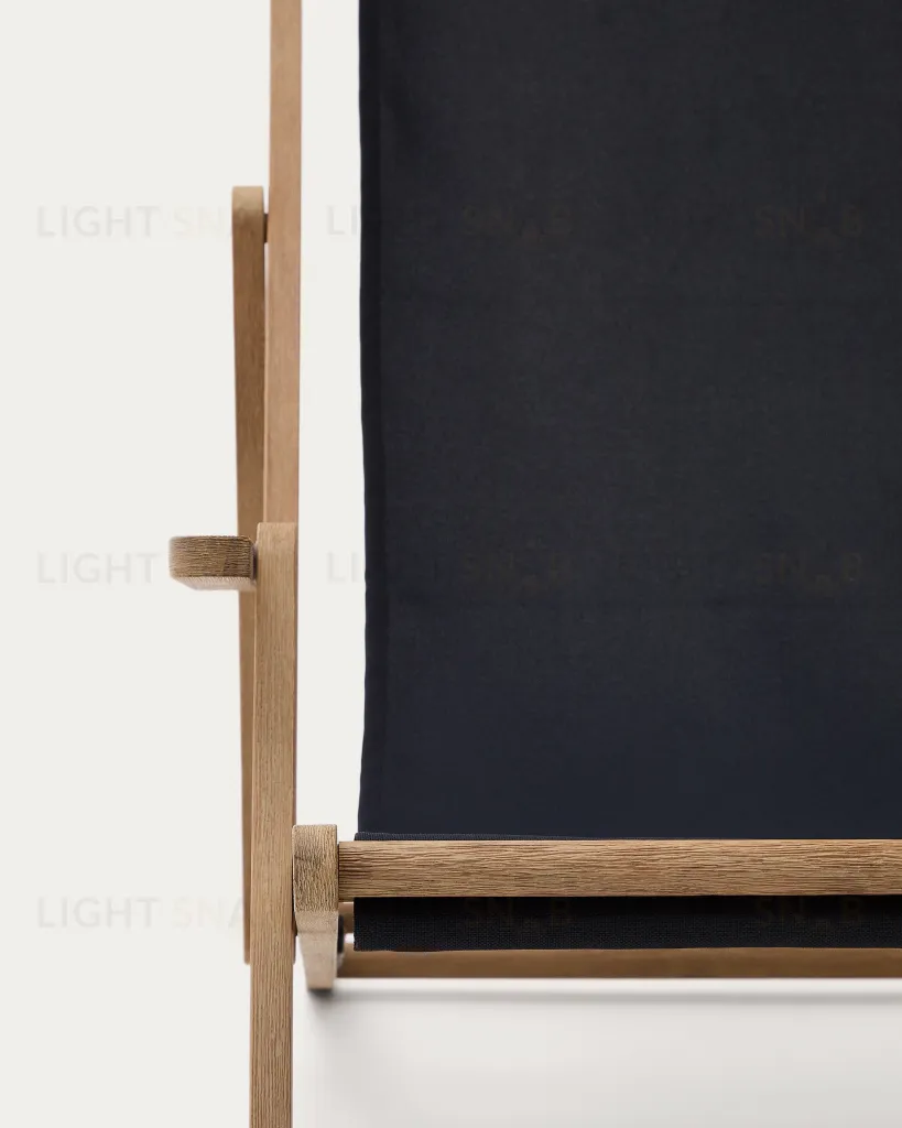 Складное кресло Vilara для улицы из акации и текстиля черного цвета 262387