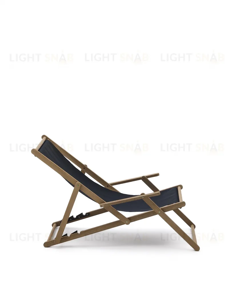 Складное кресло Vilara для улицы из акации и текстиля черного цвета 262387