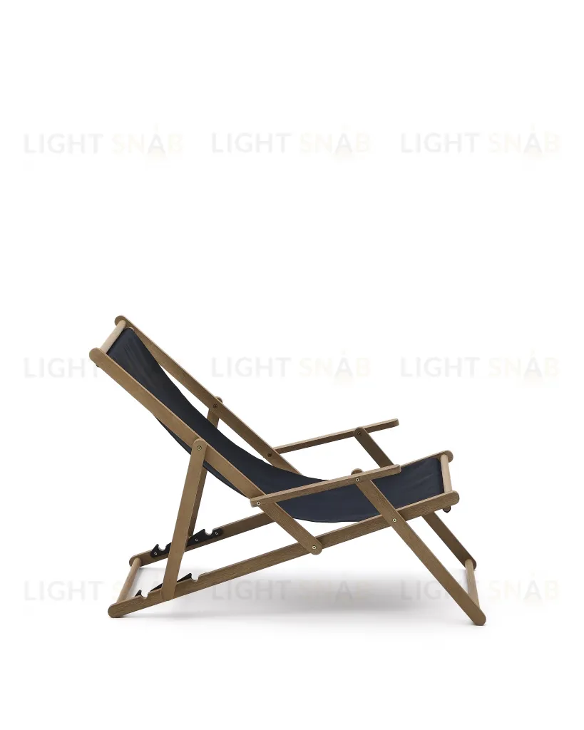 Складное кресло Vilara для улицы из акации и текстиля черного цвета 262387