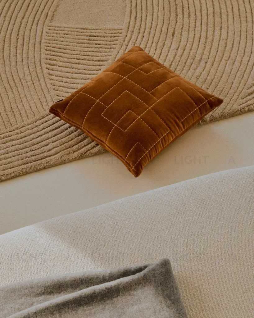 Чехол для подушки Prila из бархатного хлопка терракотового цвета с вышивкой 45 x 45 см 210776