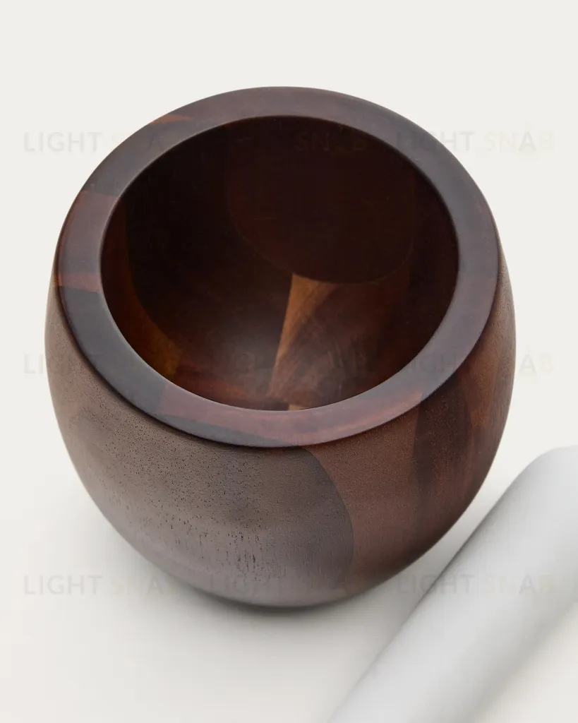 Ступка и пестик Tori из акации и белого мрамора 214546