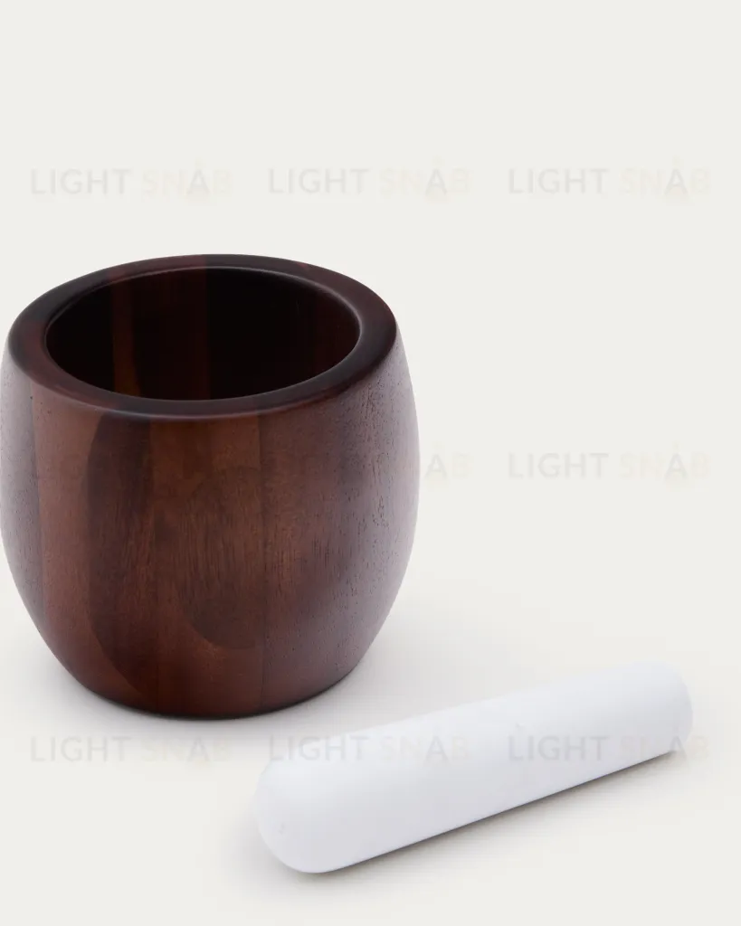 Ступка и пестик Tori из акации и белого мрамора 214546