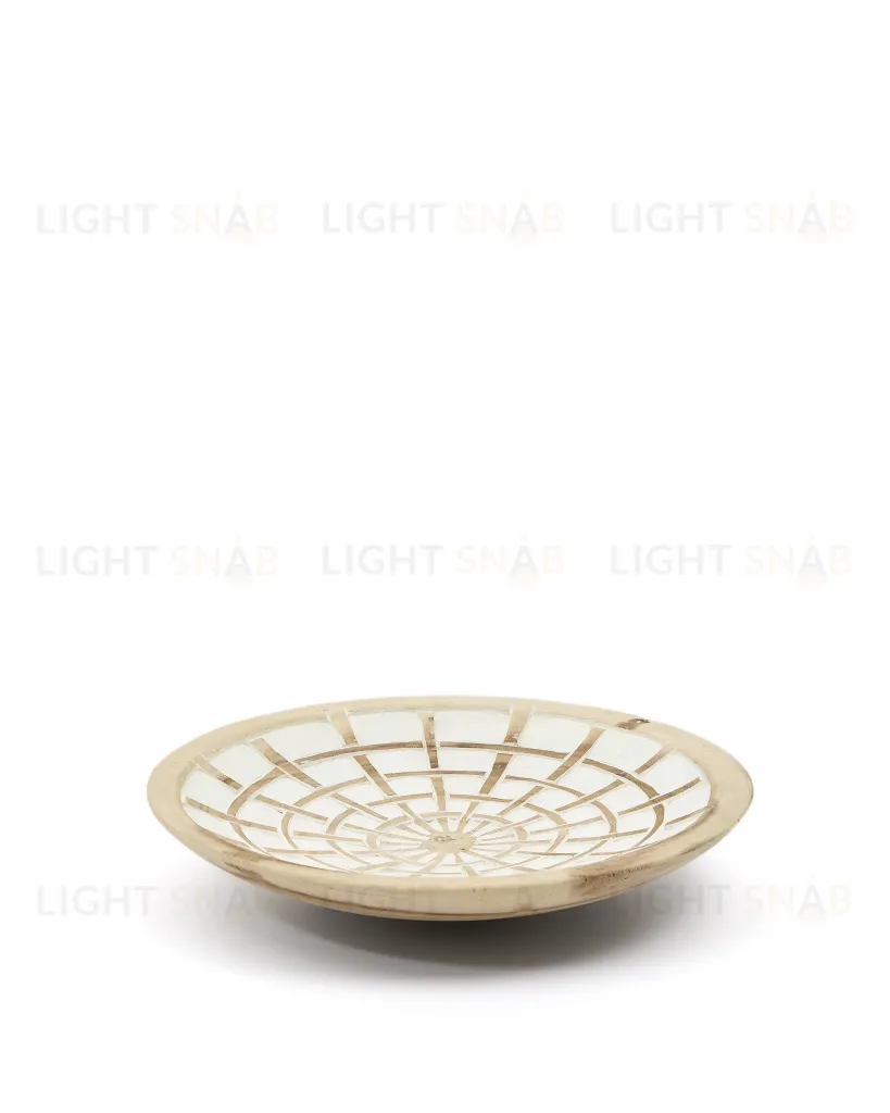 Настенная панель Mely из массива дерева альбиция белая Ø 50 см 101081