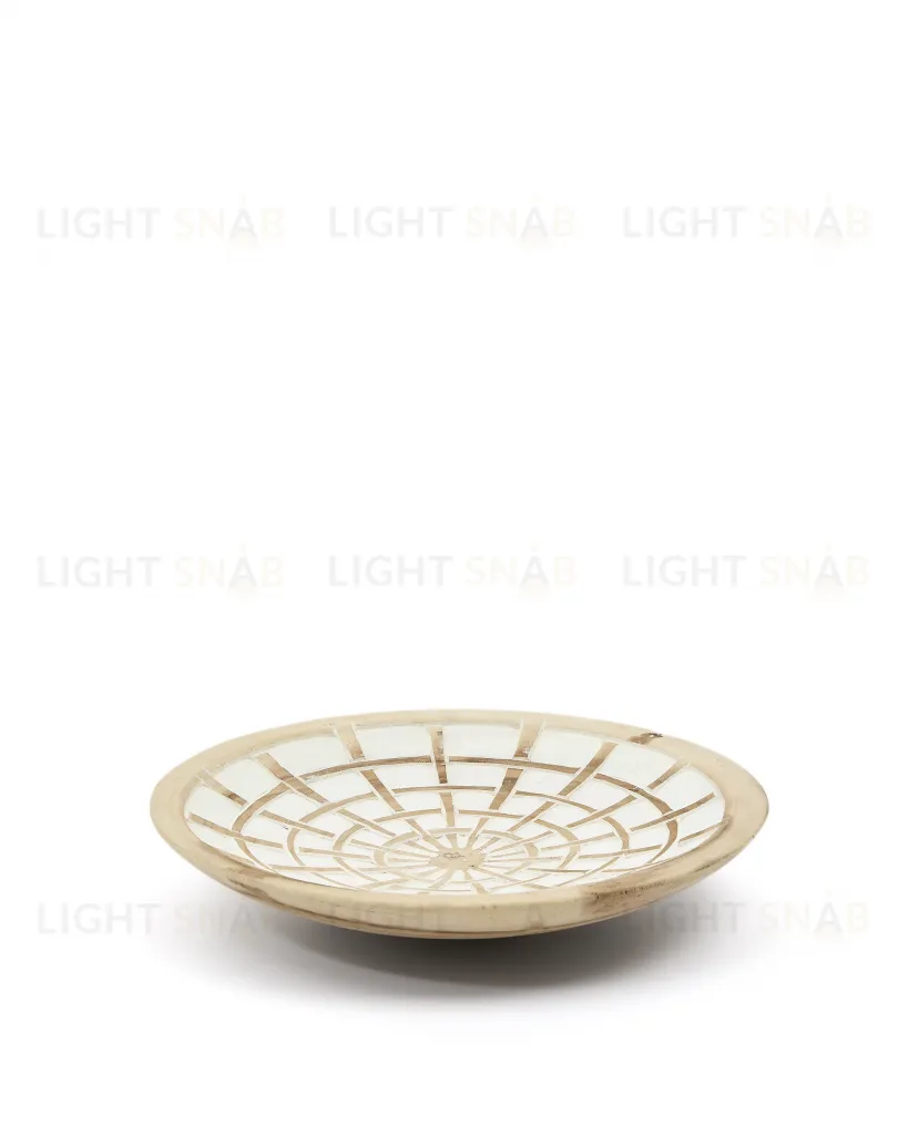 Настенная панель Mely из массива дерева альбиция белая Ø 50 см 101081