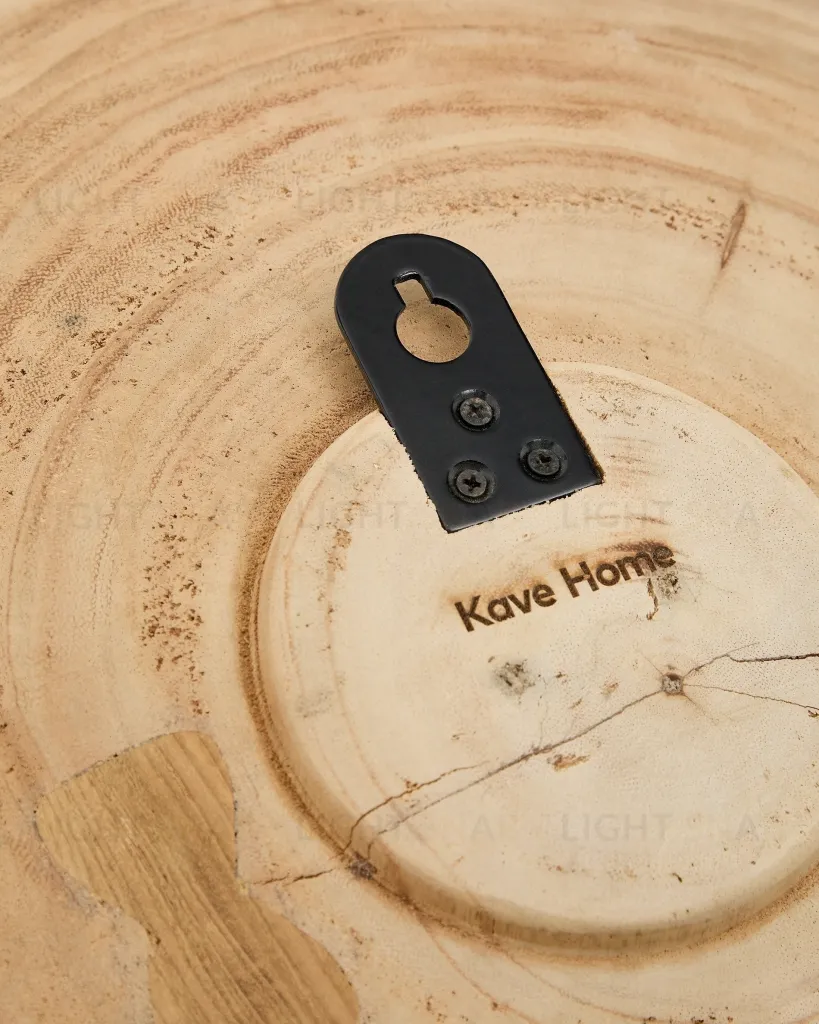 Настенная панель Mely из массива дерева альбиция белая Ø 50 см 101081