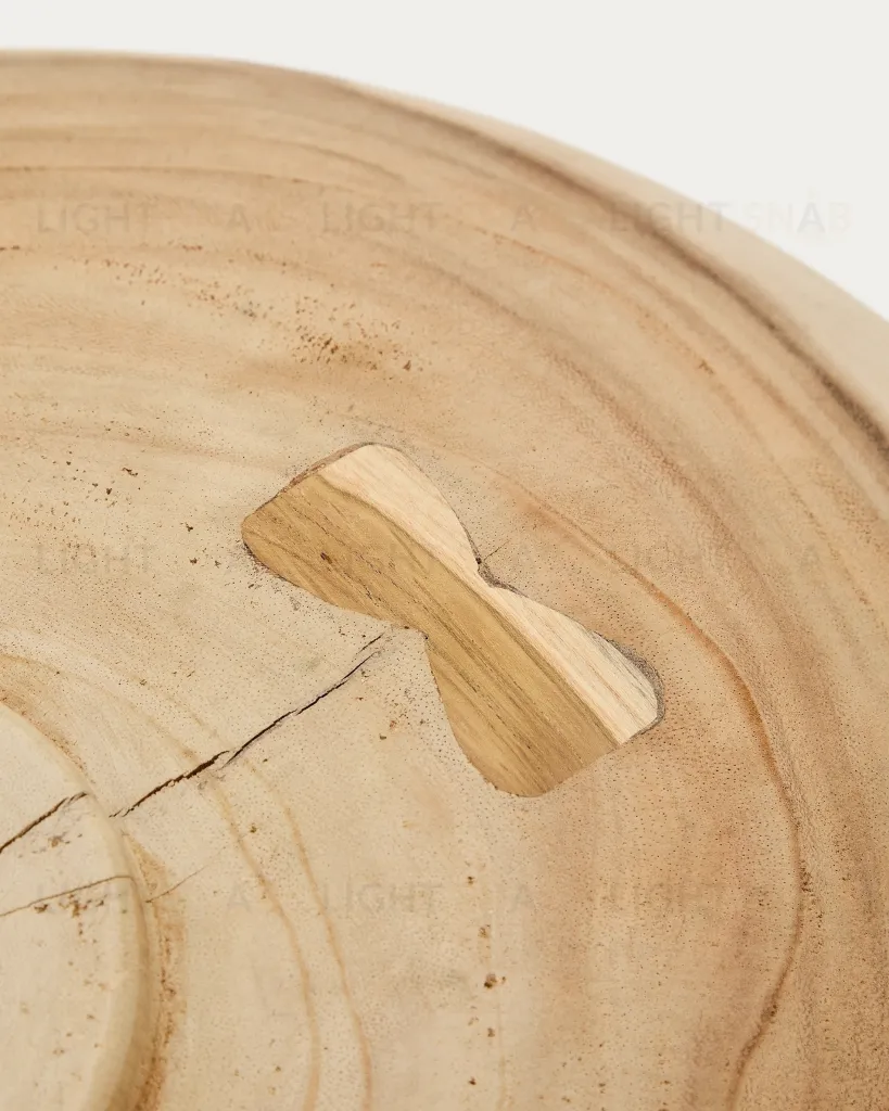 Настенная панель Mely из массива дерева альбиция белая Ø 50 см 101081