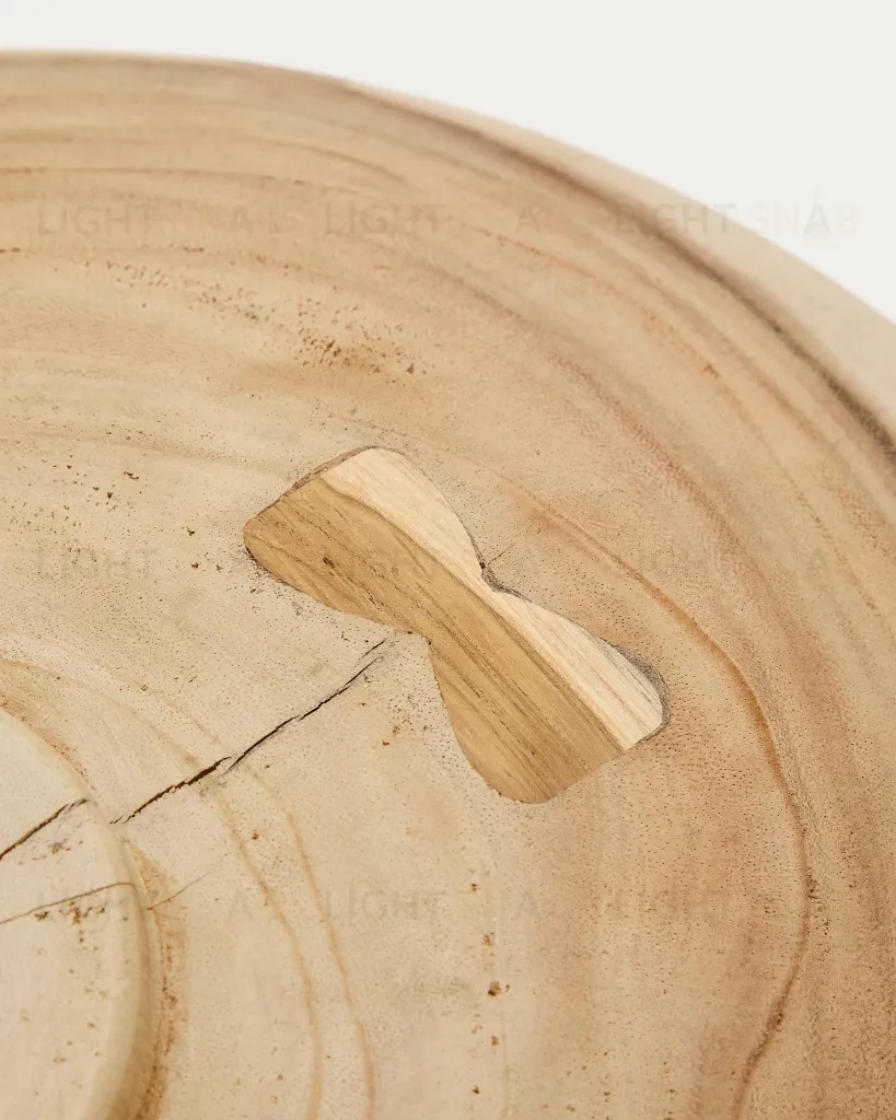 Настенная панель Mely из массива дерева альбиция белая Ø 50 см 101081