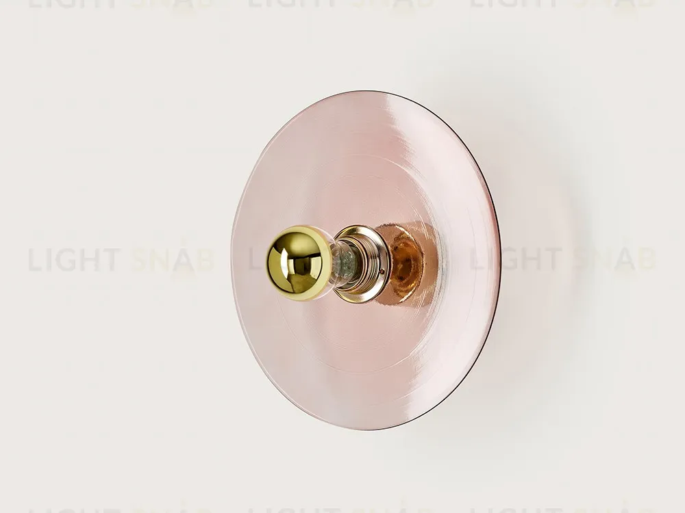 Бра Fest золотой цоколь 5 см - розовое стекло 101155