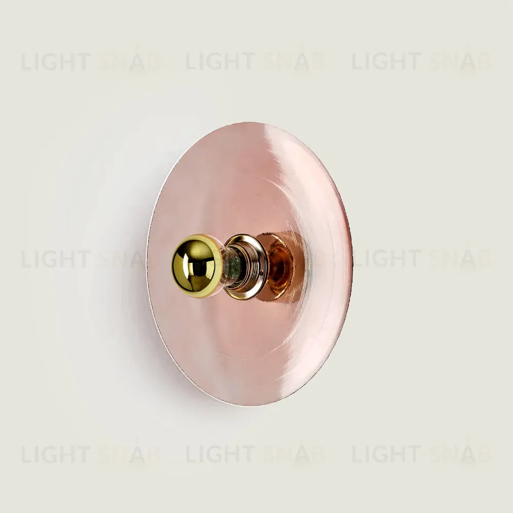 Бра Fest золотой цоколь 5 см - розовое стекло 101155