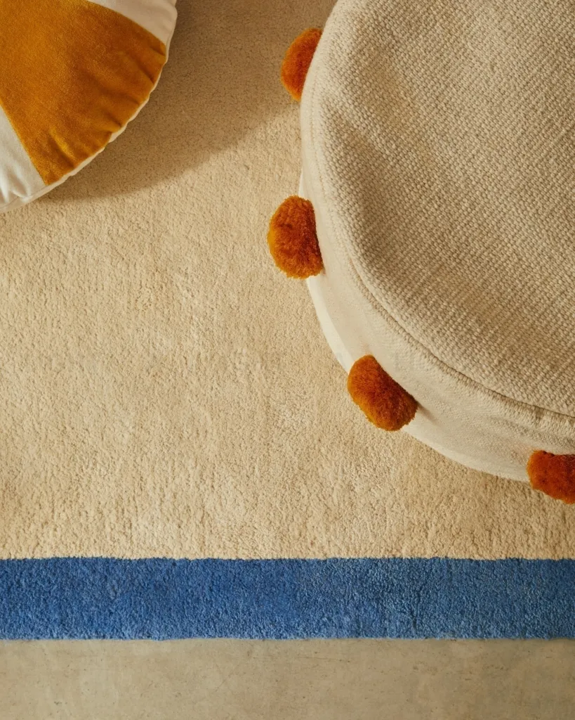 Ковер Nalim бежево-голубой 100% хлопок 90 х 150 см 209225