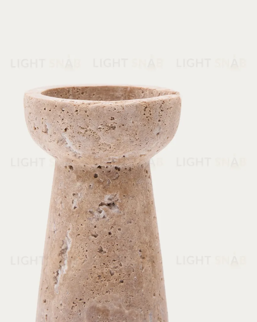 Маленький подсвечник из бежевого травертина Magan 210374
