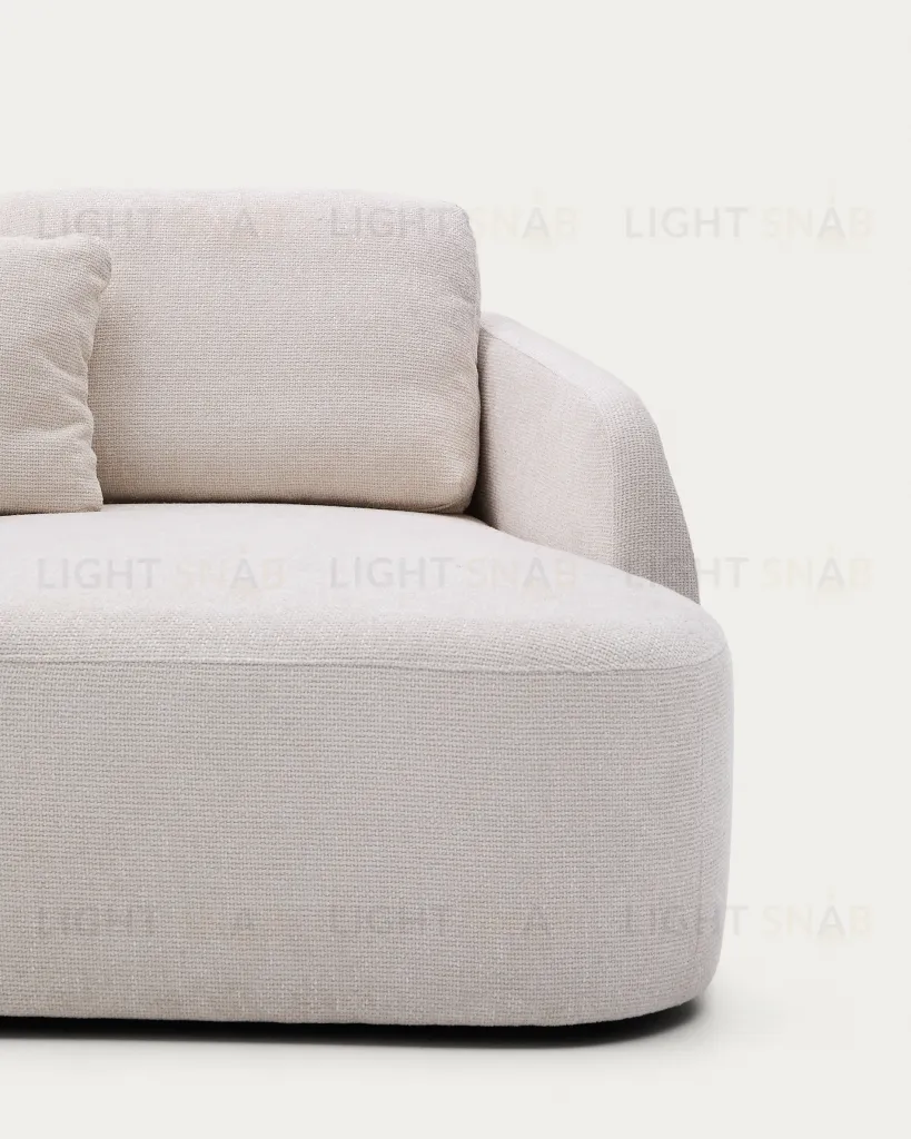 Laira 3-местный диван-кровать из шенилла с шезлонгом справа цвет экрю 246 см 251370