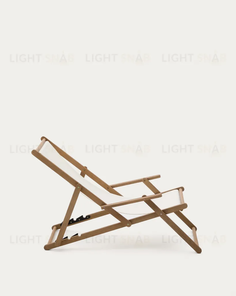 Cкладное кресло Vilara для улицы из акации и текстиля белого цвета 262389