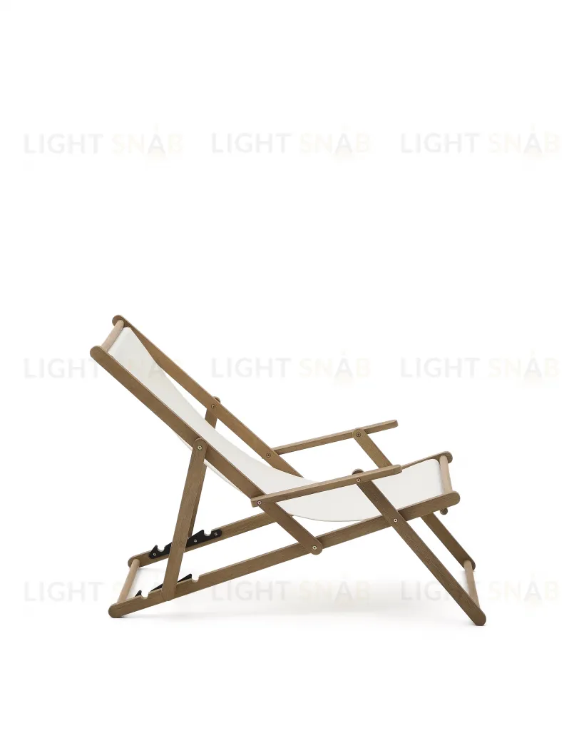 Cкладное кресло Vilara для улицы из акации и текстиля белого цвета 262389