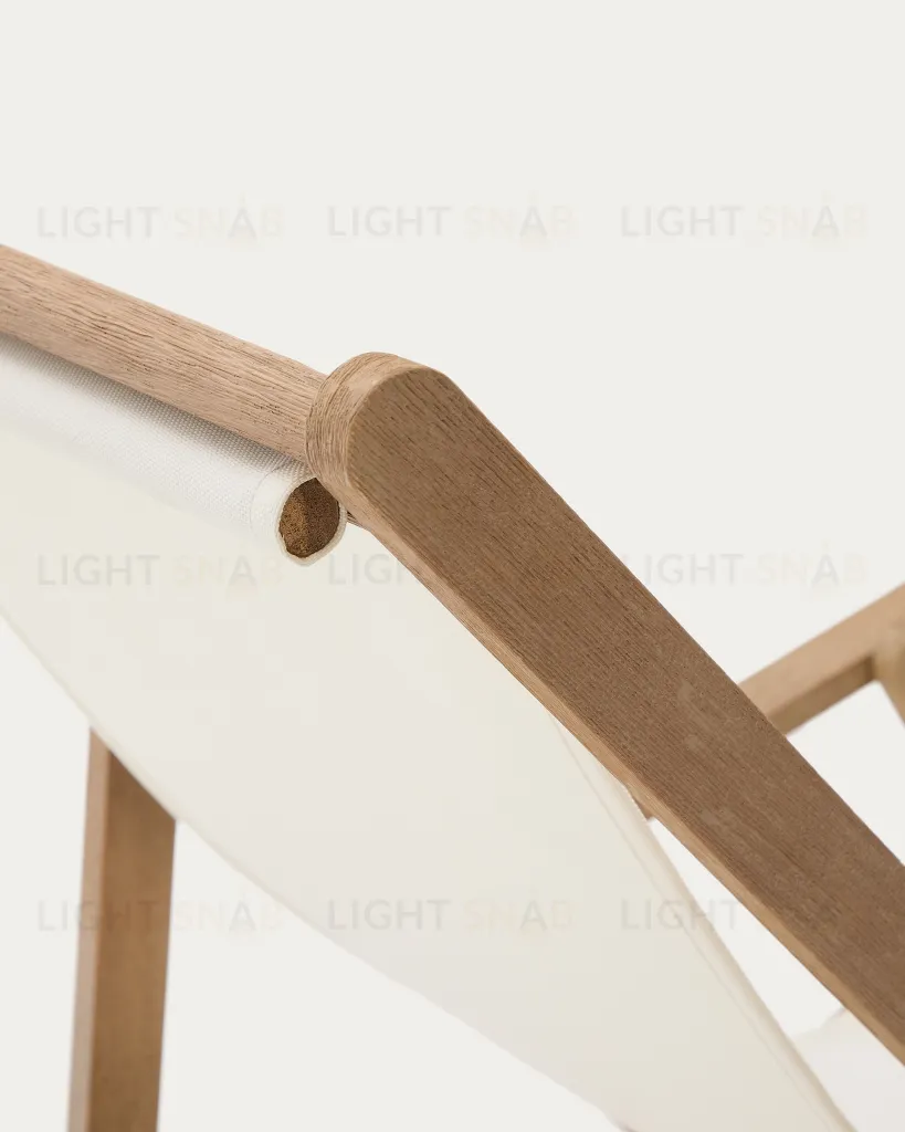 Cкладное кресло Vilara для улицы из акации и текстиля белого цвета 262389