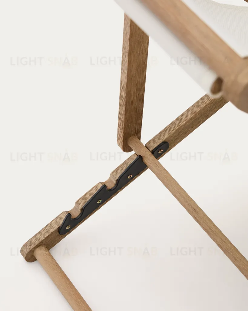 Cкладное кресло Vilara для улицы из акации и текстиля белого цвета 262389