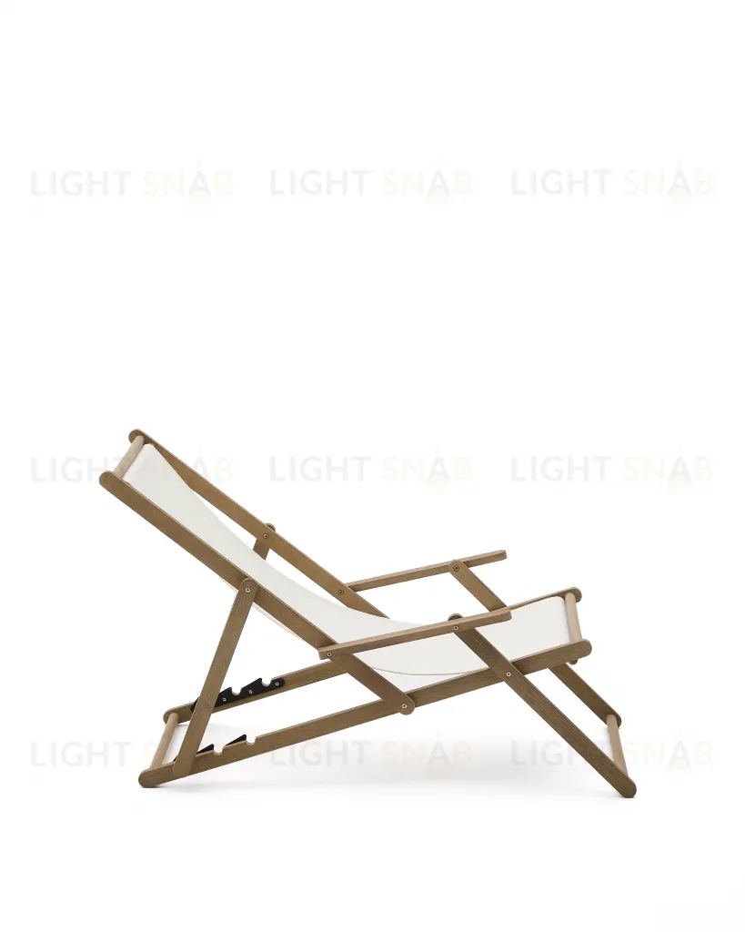 Cкладное кресло Vilara для улицы из акации и текстиля белого цвета 262389