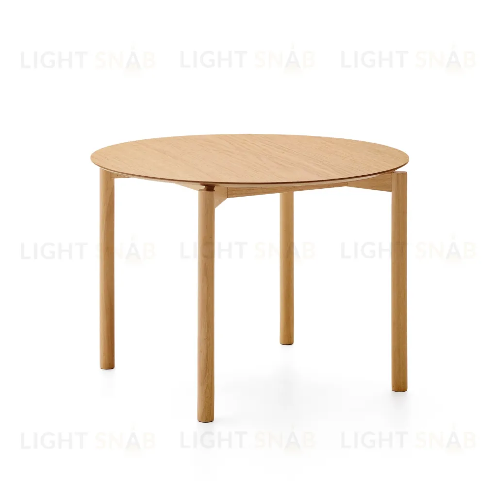 Круглый стол Indara из шпона и каучукового дерева с натуральной отделкой Ø100  251366