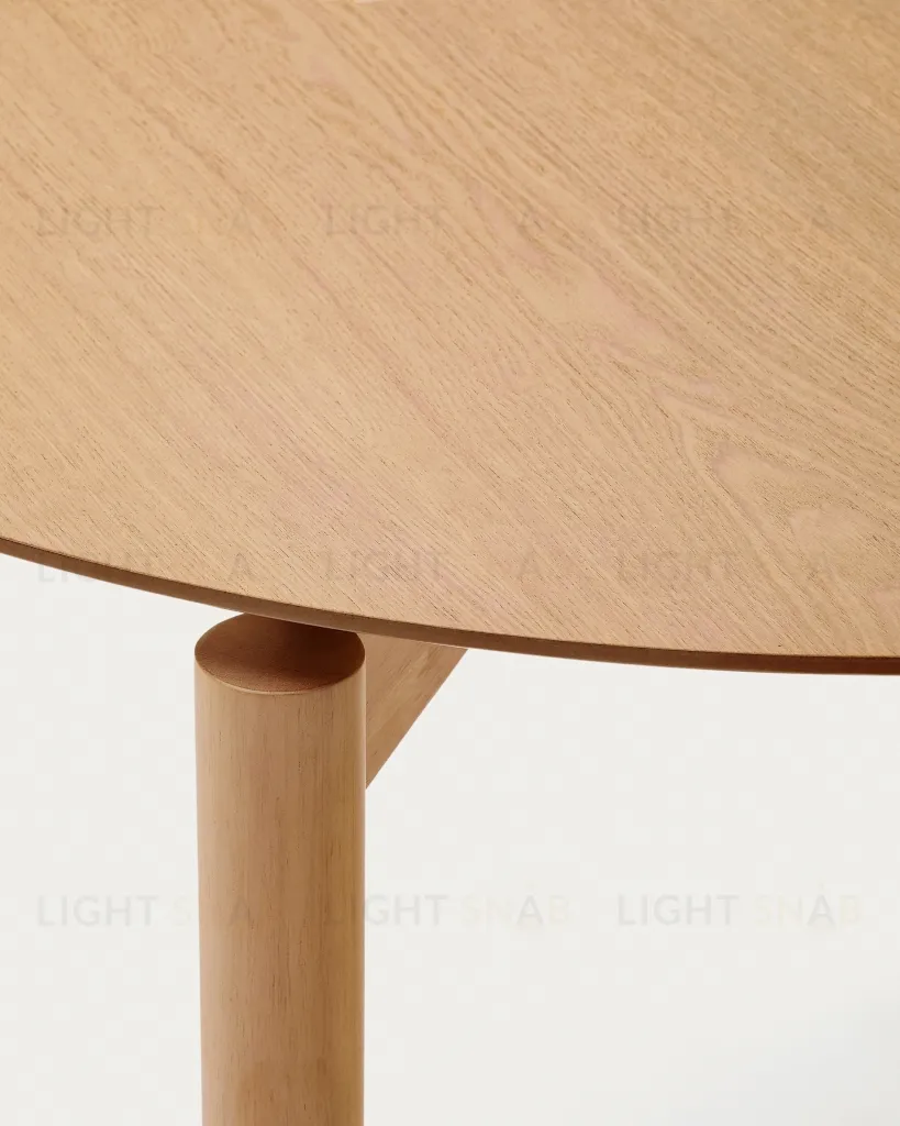 Круглый стол Indara из шпона и каучукового дерева с натуральной отделкой Ø100  251366