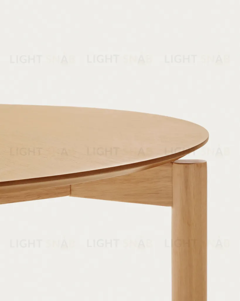 Круглый стол Indara из шпона и каучукового дерева с натуральной отделкой Ø100  251366