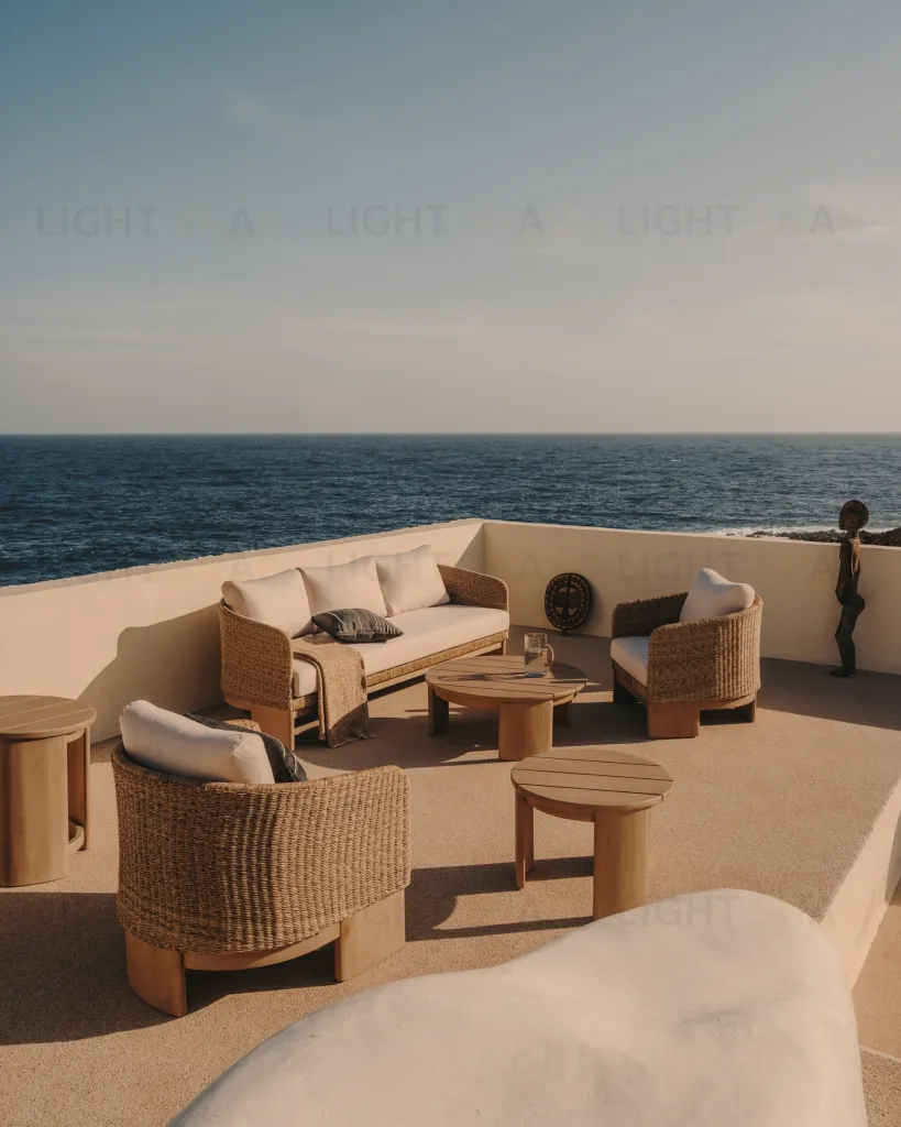 3-местный диван Xoriguer из синтетического ротанга и 100% массива эвкалипта 191754