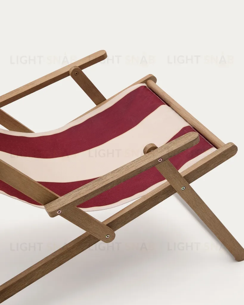 Vilara Складной шезлонг для улицы в полоску бордового и бежевого цвета 262375