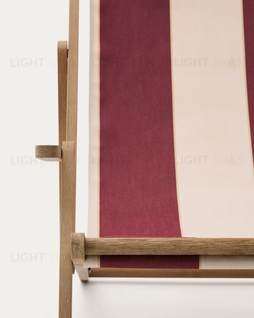 Vilara Складной шезлонг для улицы в полоску бордового и бежевого цвета 262375