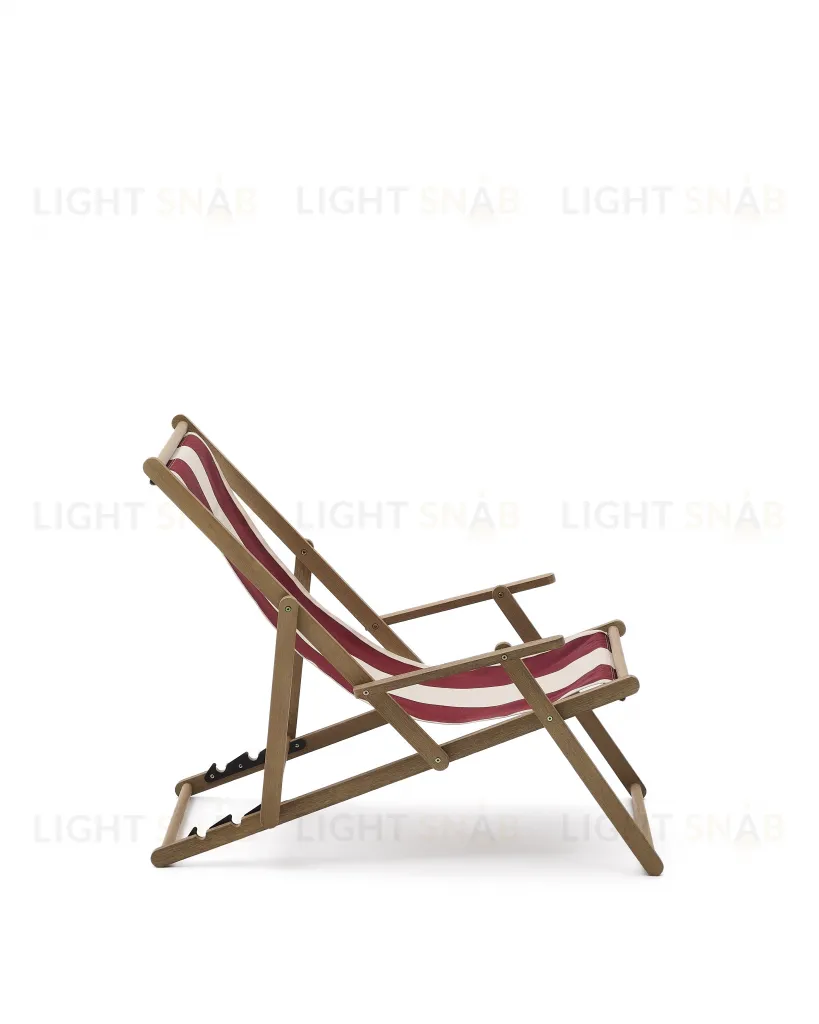 Vilara Складной шезлонг для улицы в полоску бордового и бежевого цвета 262375