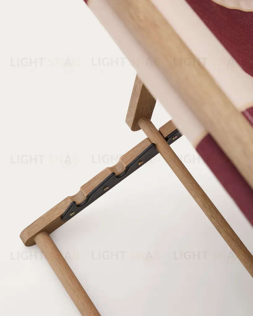 Vilara Складной шезлонг для улицы в полоску бордового и бежевого цвета 262375