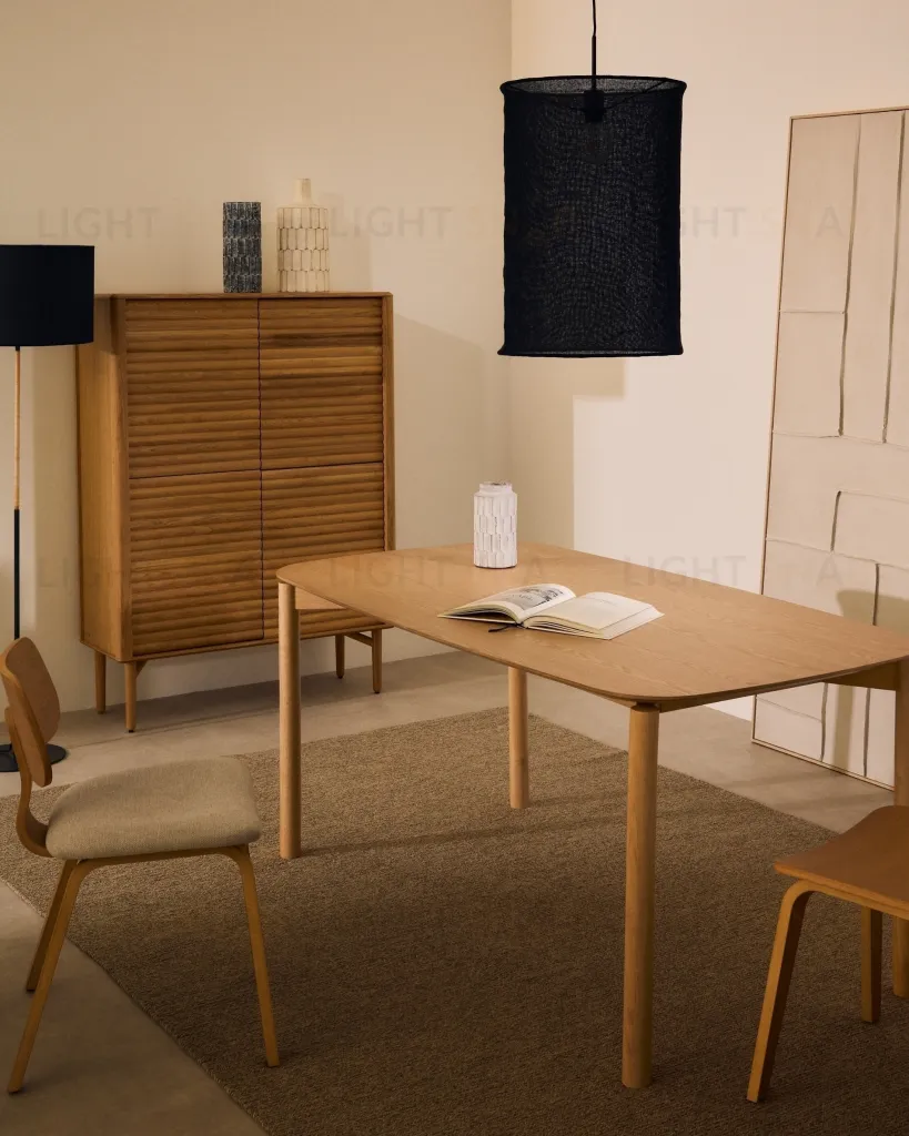 Стол Indara из шпона и каучукового дерева с натуральной отделкой 160 х 90 251565