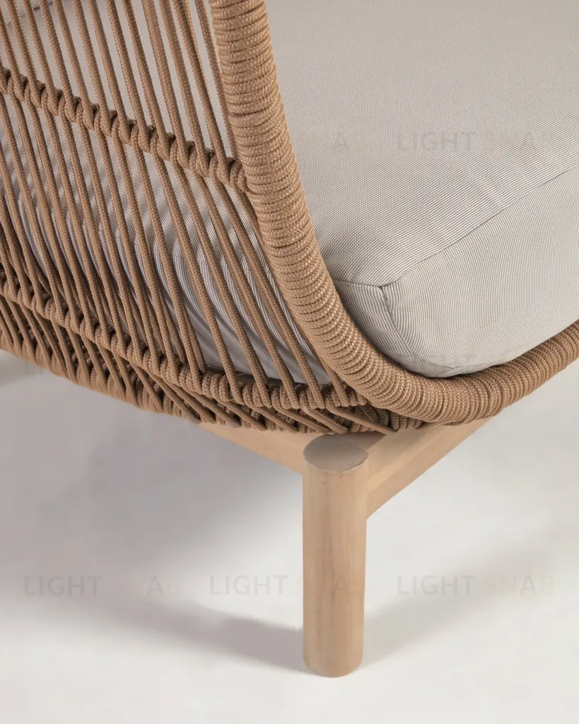 3-местный диван Catalina из бежевой веревки и массива акации 115638