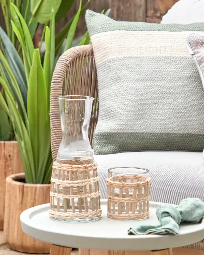 3-местный диван Catalina из бежевой веревки и массива акации 115638