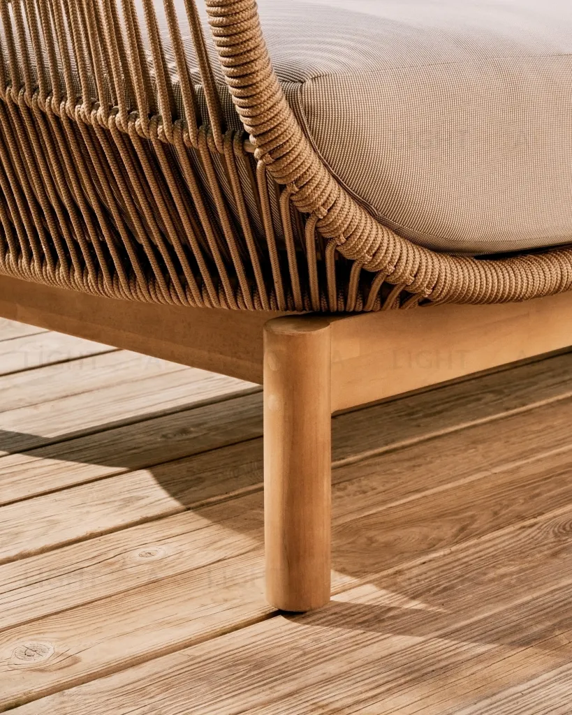 3-местный диван Catalina из бежевой веревки и массива акации 115638