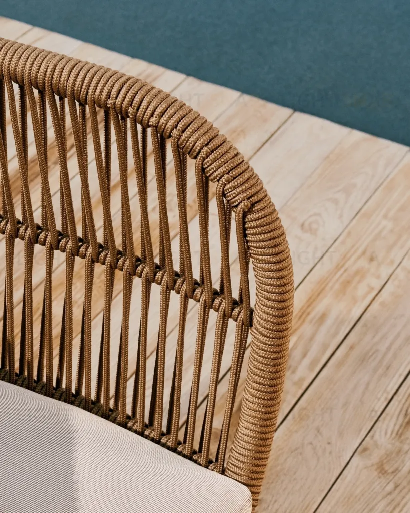 3-местный диван Catalina из бежевой веревки и массива акации 115638