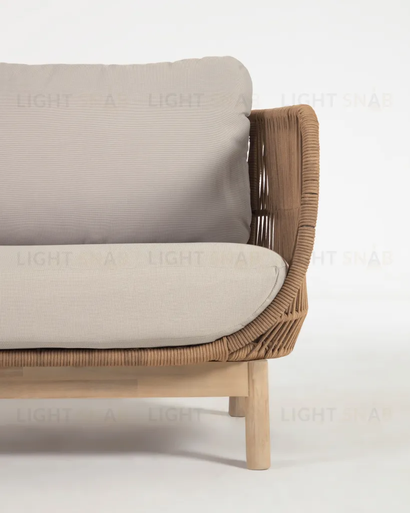 3-местный диван Catalina из бежевой веревки и массива акации 115638