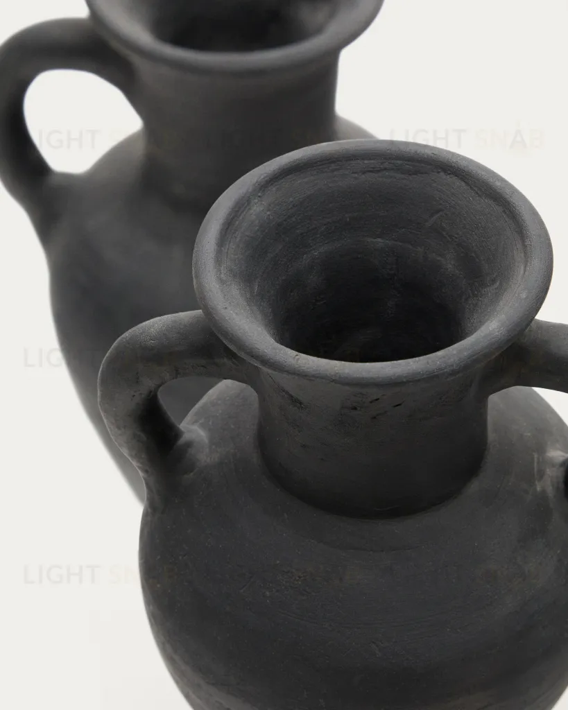 Tefare Набор из 2 ваз из терракоты в черном цвете, 18 см / 18 см 205573