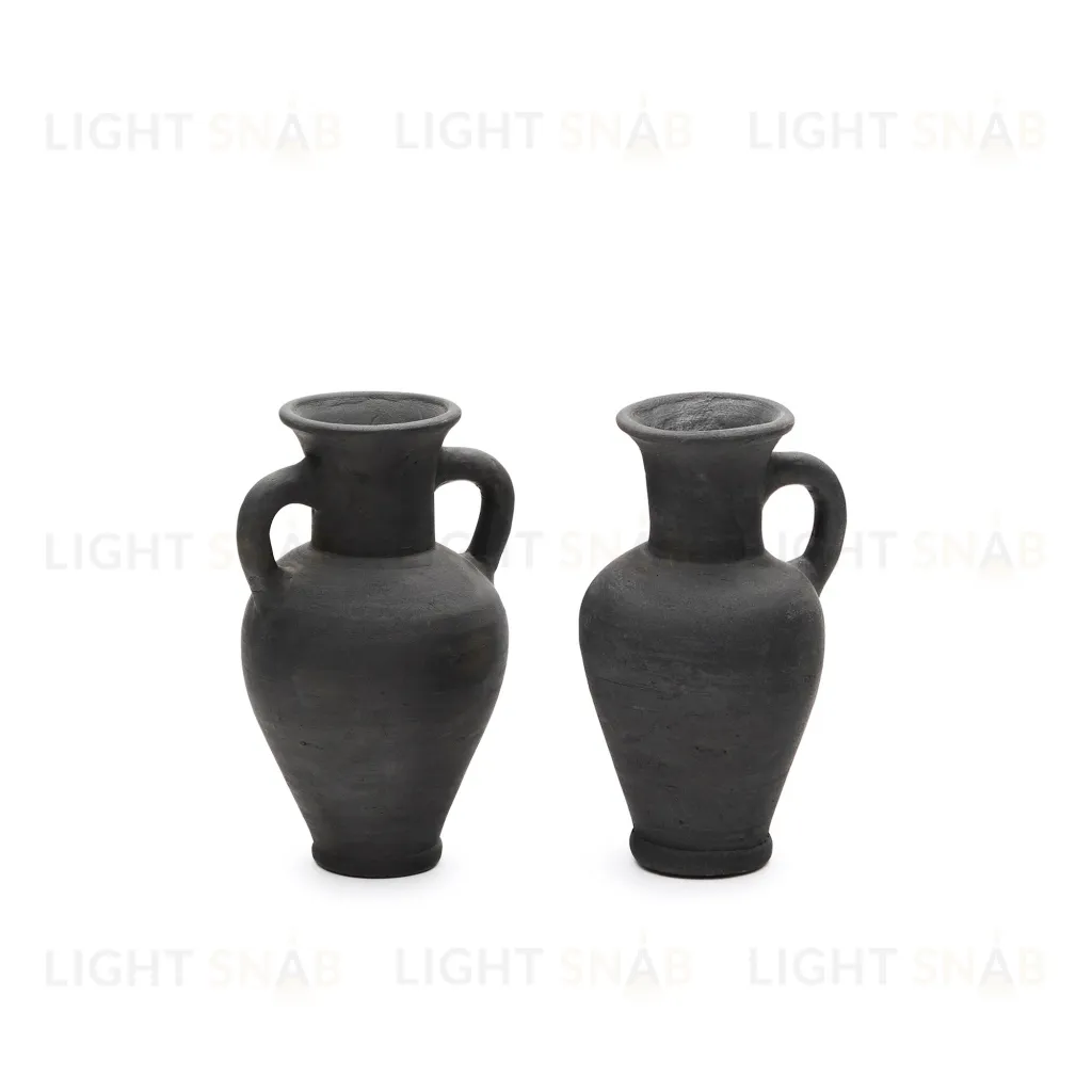 Tefare Набор из 2 ваз из терракоты в черном цвете, 18 см / 18 см 205573