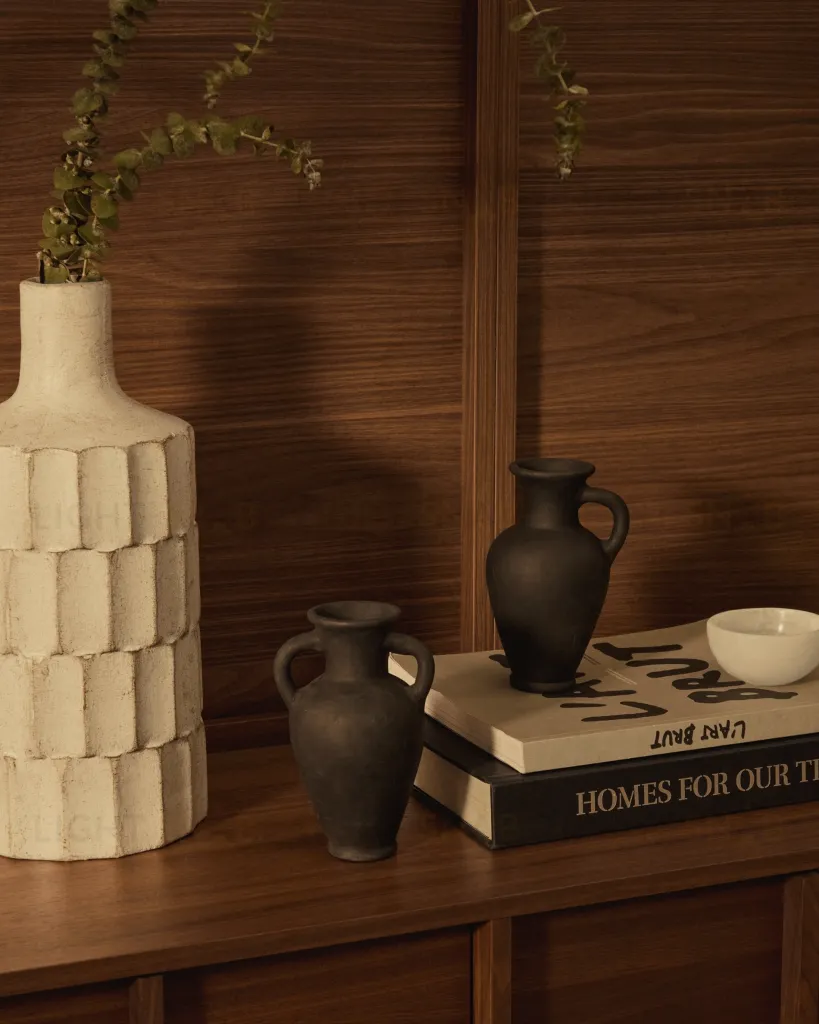 Tefare Набор из 2 ваз из терракоты в черном цвете, 18 см / 18 см 205573