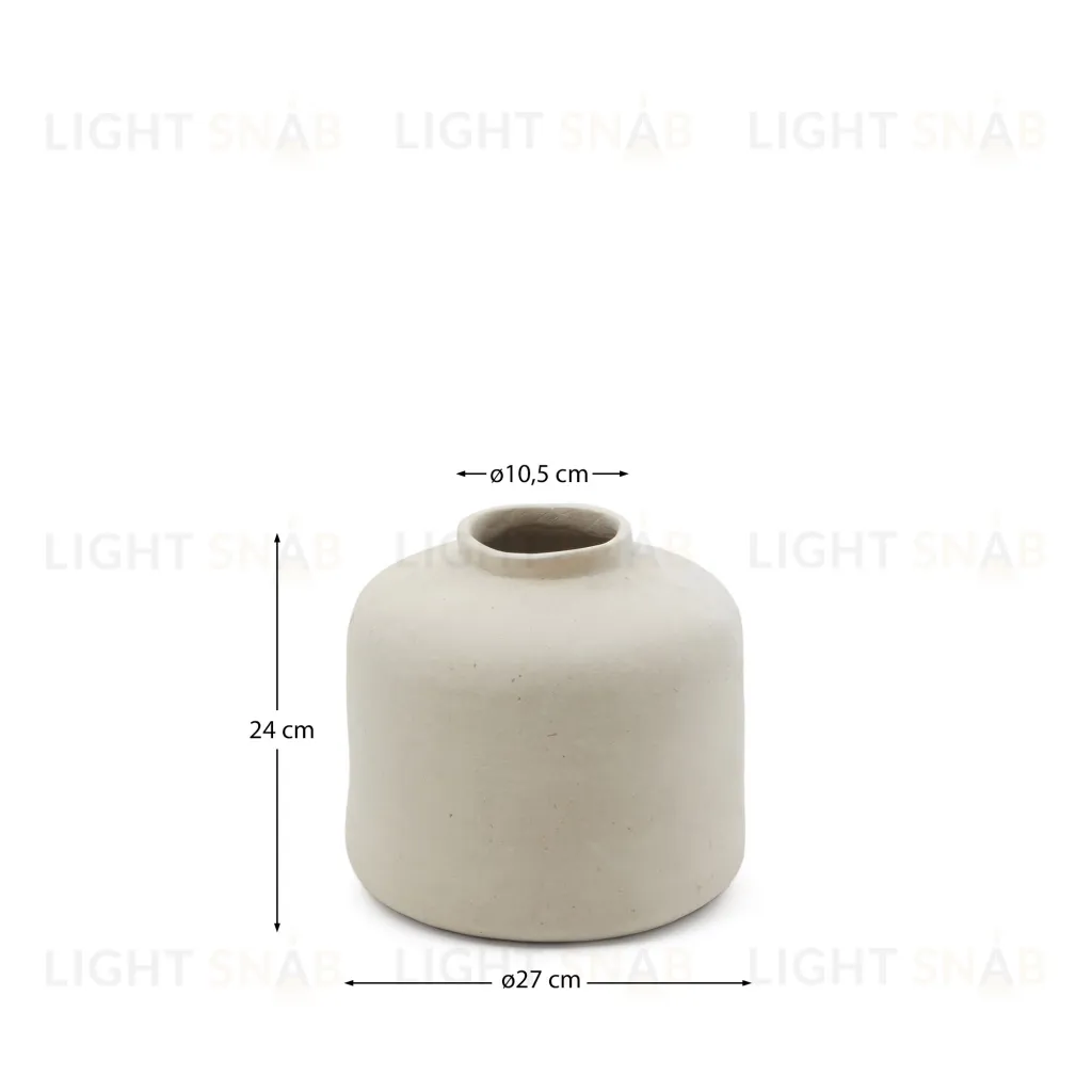 Serina Ваза из папье-маше белого цвета, 27 см 190617