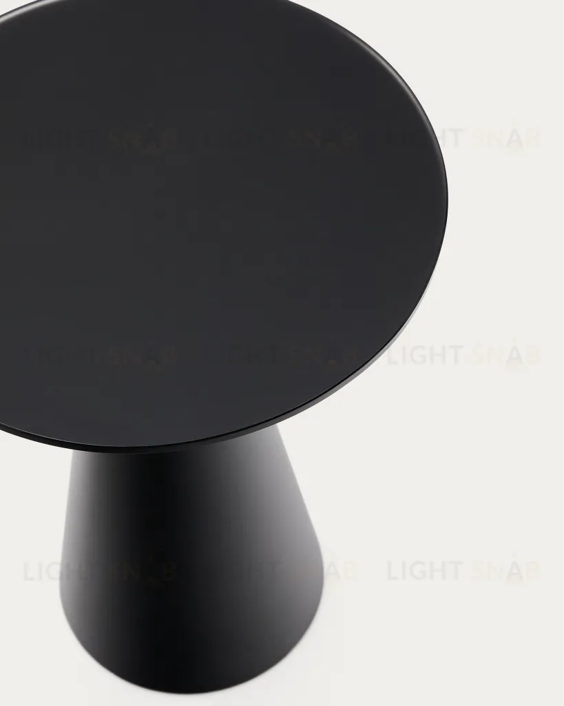 Wilshire Приставной столик из металла и стекла черный Ø35 см 253545