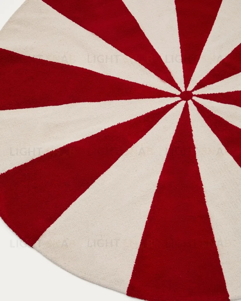 Ковер Wirla бежево-красный 100% хлопок Ø 100 см 210480